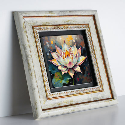 Lotus Flower Trio Vintage Stone Wall Art