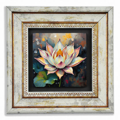 Lotus Flower Trio Vintage Stone Wall Art