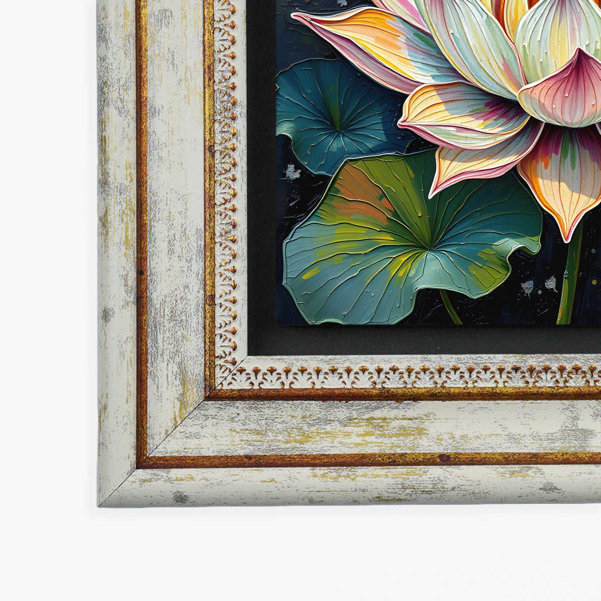 Lotus Flower Trio Vintage Stone Wall Art