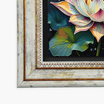 Lotus Flower Trio Vintage Stone Wall Art