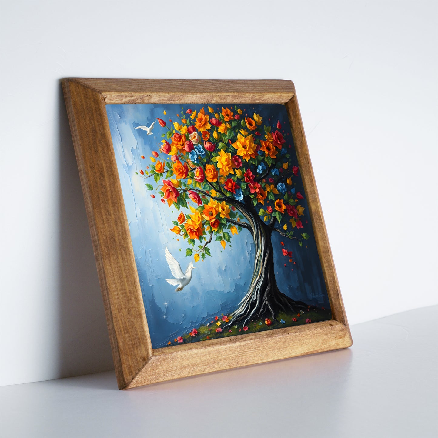 Colourful Tree of Life Natural Stone Wall Art
