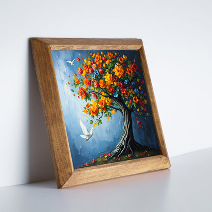 Colourful Tree of Life Natural Stone Wall Art
