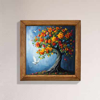 Colourful Tree of Life Natural Stone Wall Art