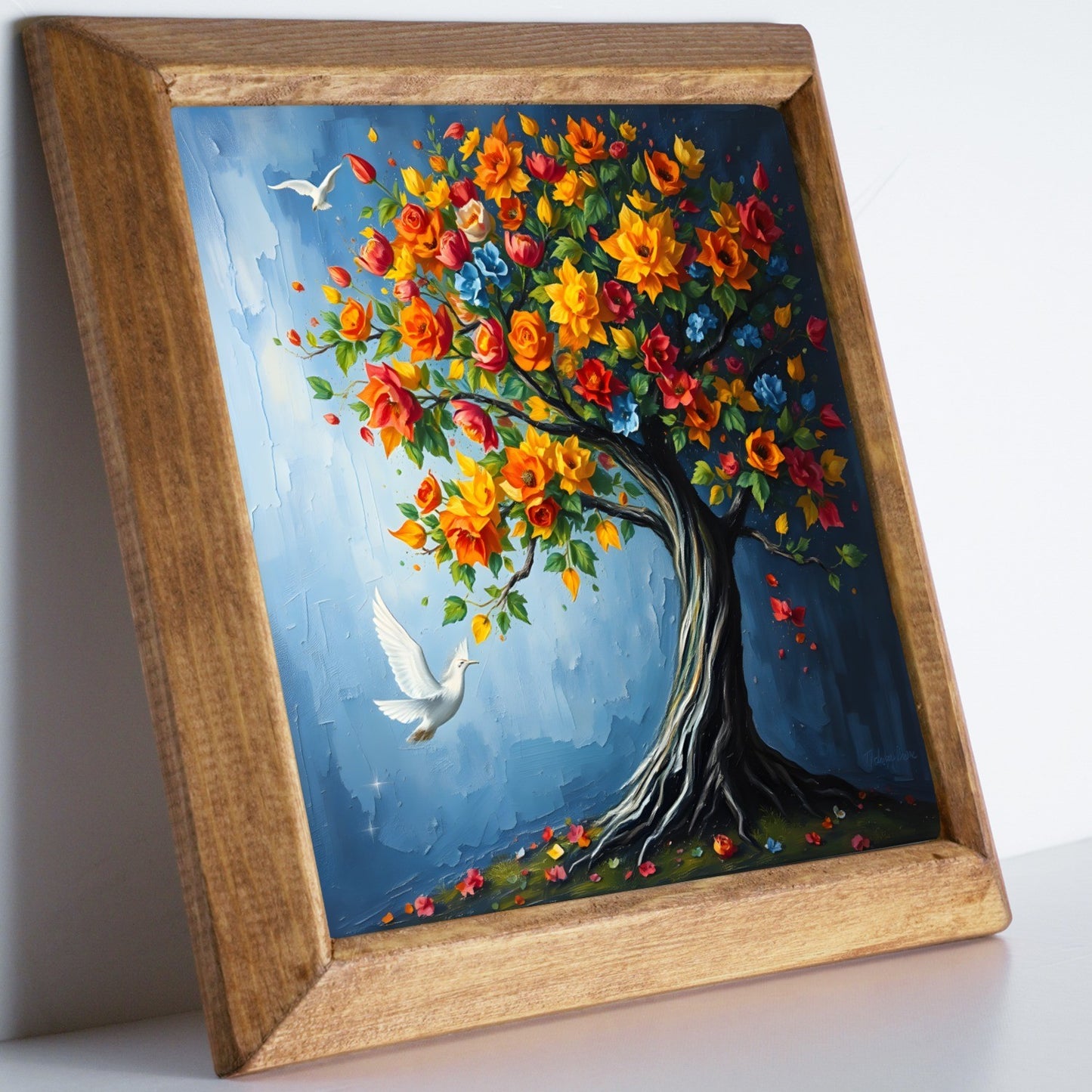 Colourful Tree of Life Natural Stone Wall Art