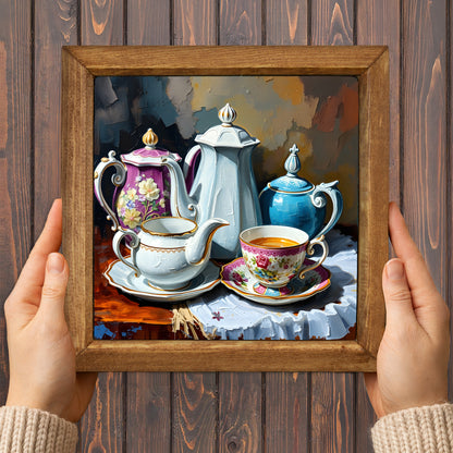 Tea Time Natural Stone Wall Art