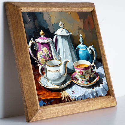 Tea Time Natural Stone Wall Art