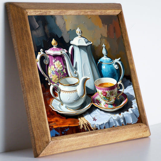 Tea Time Natural Stone Wall Art