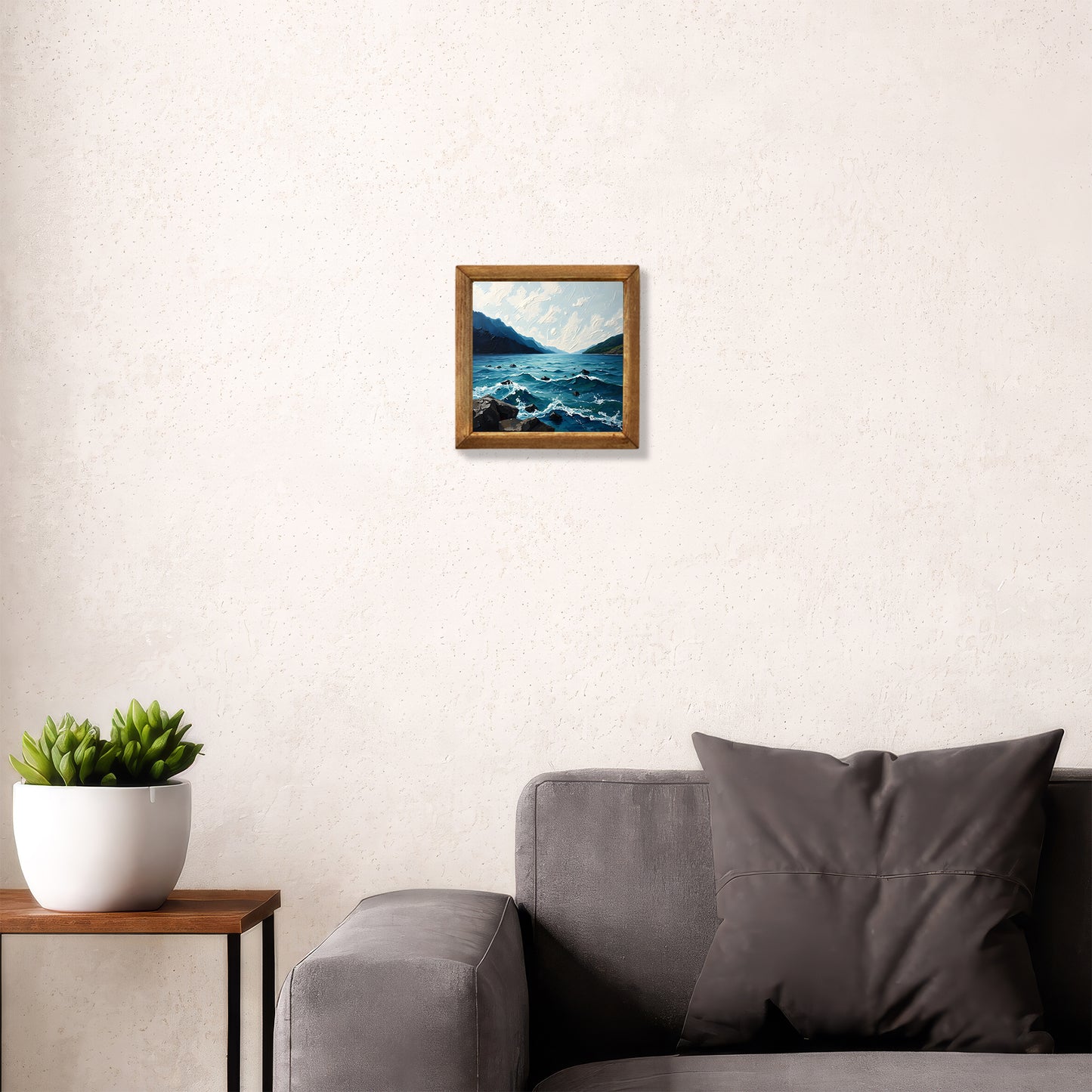 Serene Coastal Waters Natural Stone Wall Art