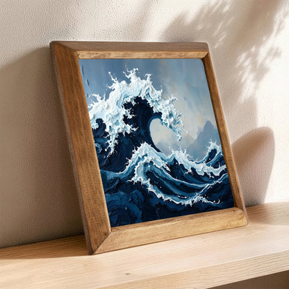 Wild Waves Natural Stone Wall Art