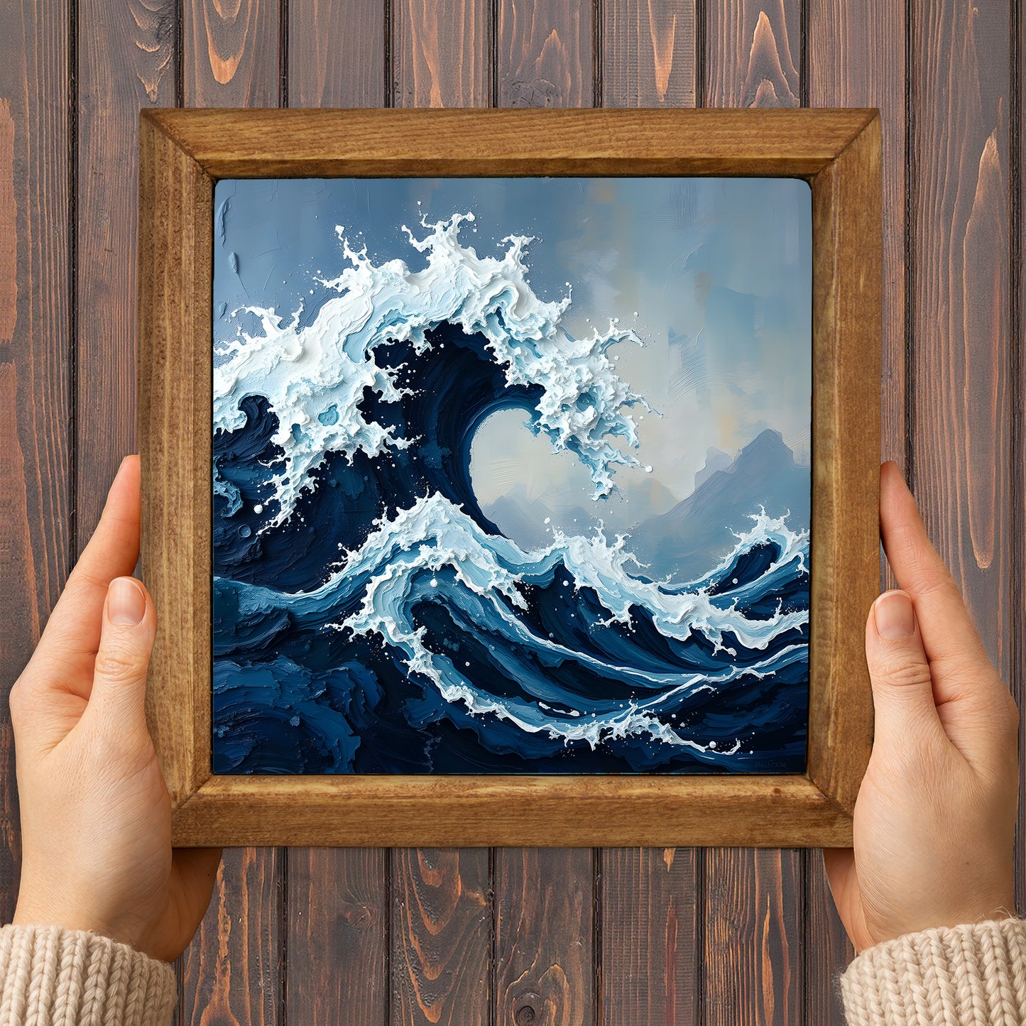Ocean Wave Duo Natural Stone Wall Art