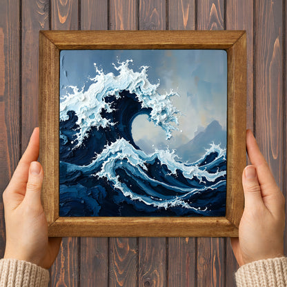 Wild Waves Natural Stone Wall Art
