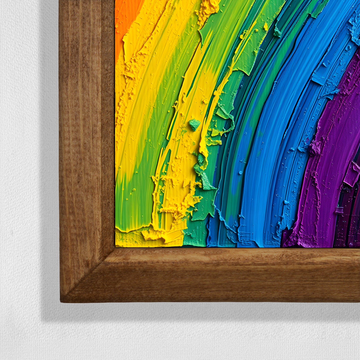 Rainbow Paint Natural Stone Wall Art