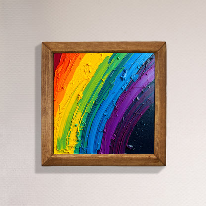 Rainbow Paint Natural Stone Wall Art