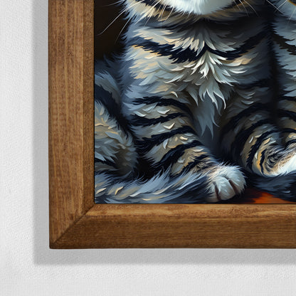 Twin Kitten Portrait Natural Stone Wall Art