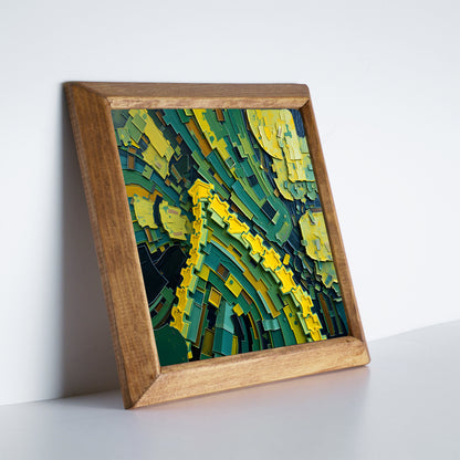Green Abstract Natural Stone Wall Art