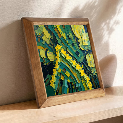 Green Abstract Natural Stone Wall Art