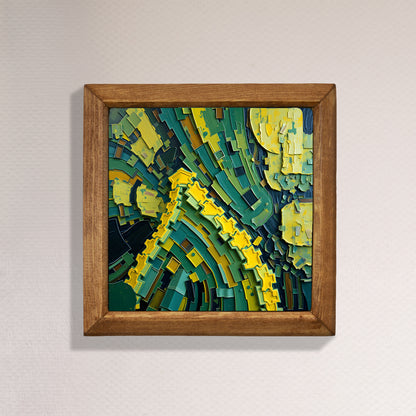 Green Abstract Natural Stone Wall Art