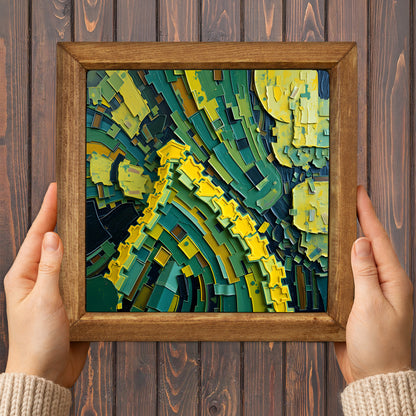 Green Abstract Natural Stone Wall Art
