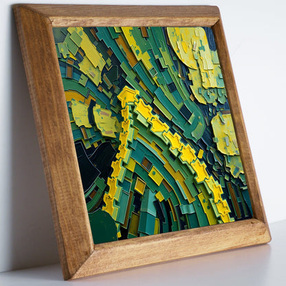 Green Abstract Natural Stone Wall Art