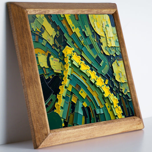Green Abstract Natural Stone Wall Art