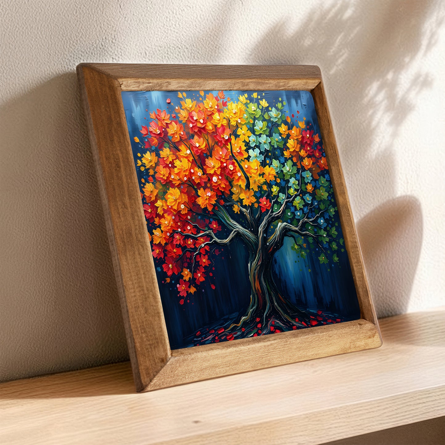 Colourful Tree of Life Seasons Natural Stone Wall Art
