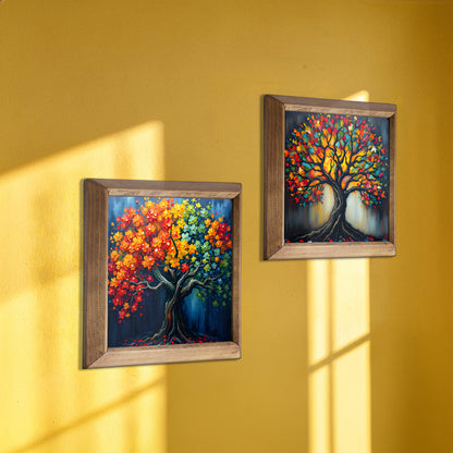 Radiant Tree Duo Natural Stone Wall Art