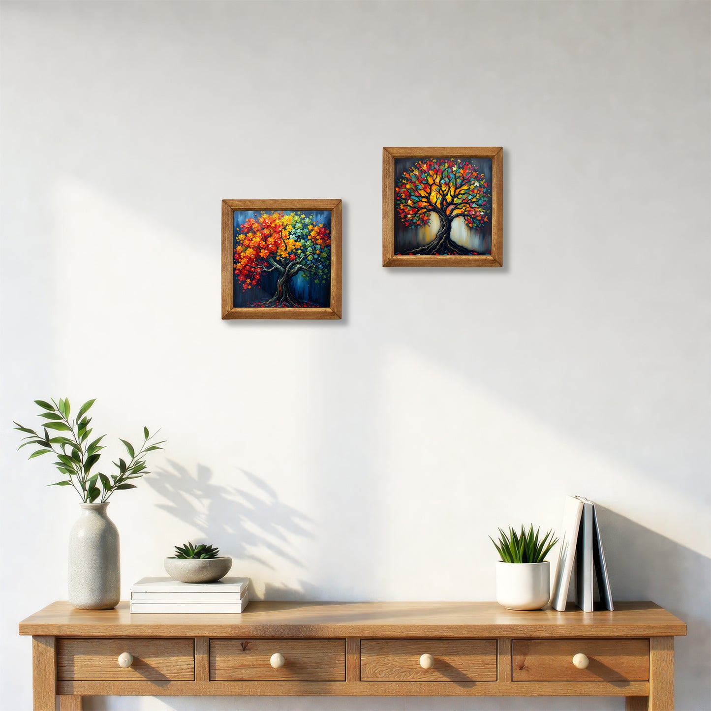 Radiant Tree Duo Natural Stone Wall Art