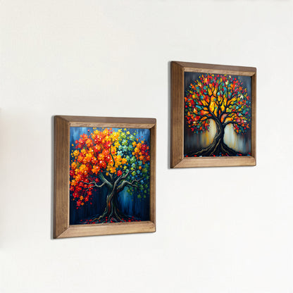 Radiant Tree Duo Natural Stone Wall Art