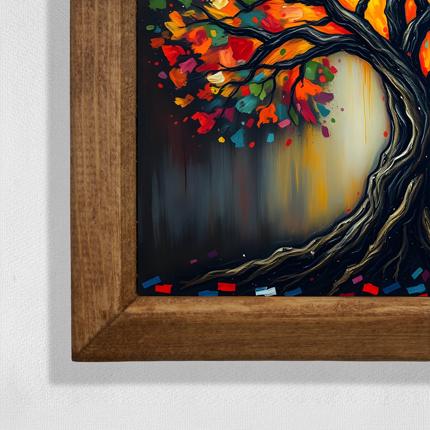 Kaleidoscope Tree Framed Stone Wall Art