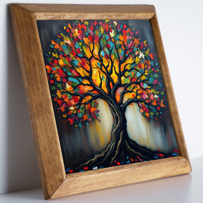 Kaleidoscope Tree Stone Wall Art