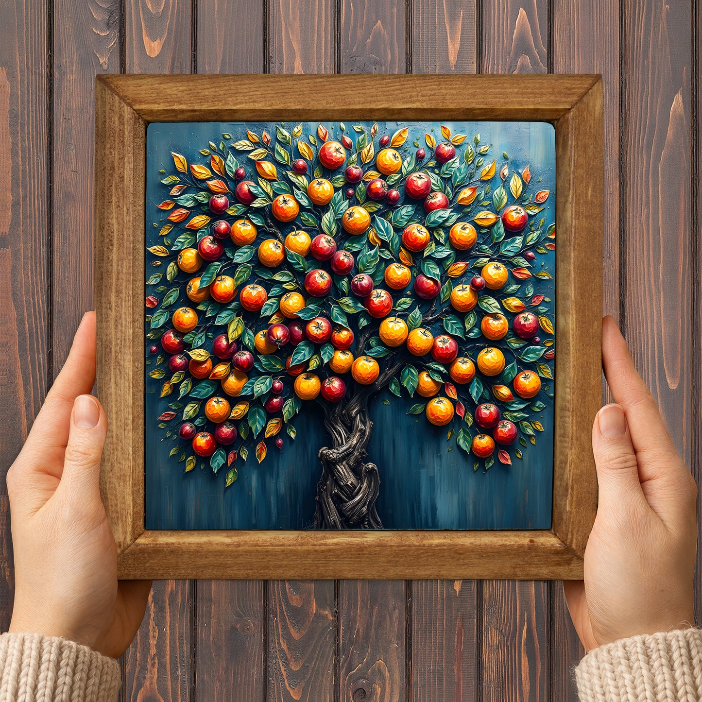 Fruitful Tree of Life Natural Stone Wall Art