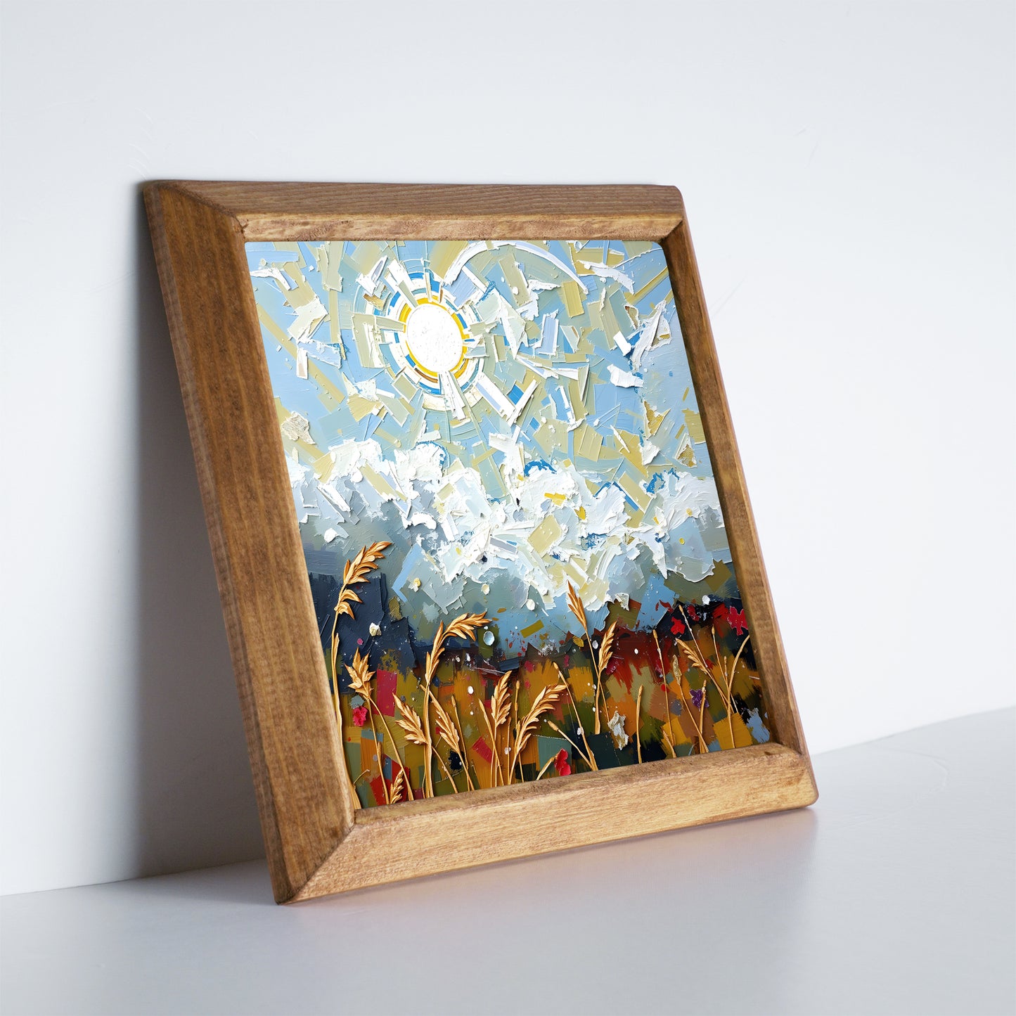 Sunlit Meadow Natural Stone Wall Art
