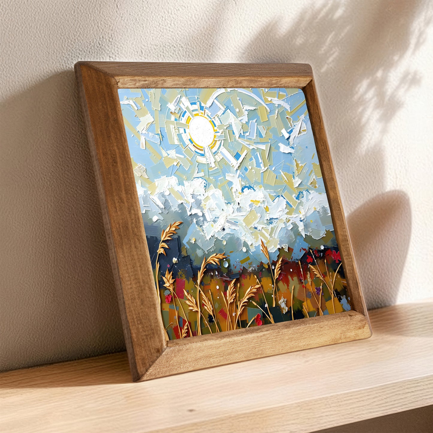 Sunlit Meadow Natural Stone Wall Art
