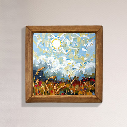 Sunlit Meadow Natural Stone Wall Art