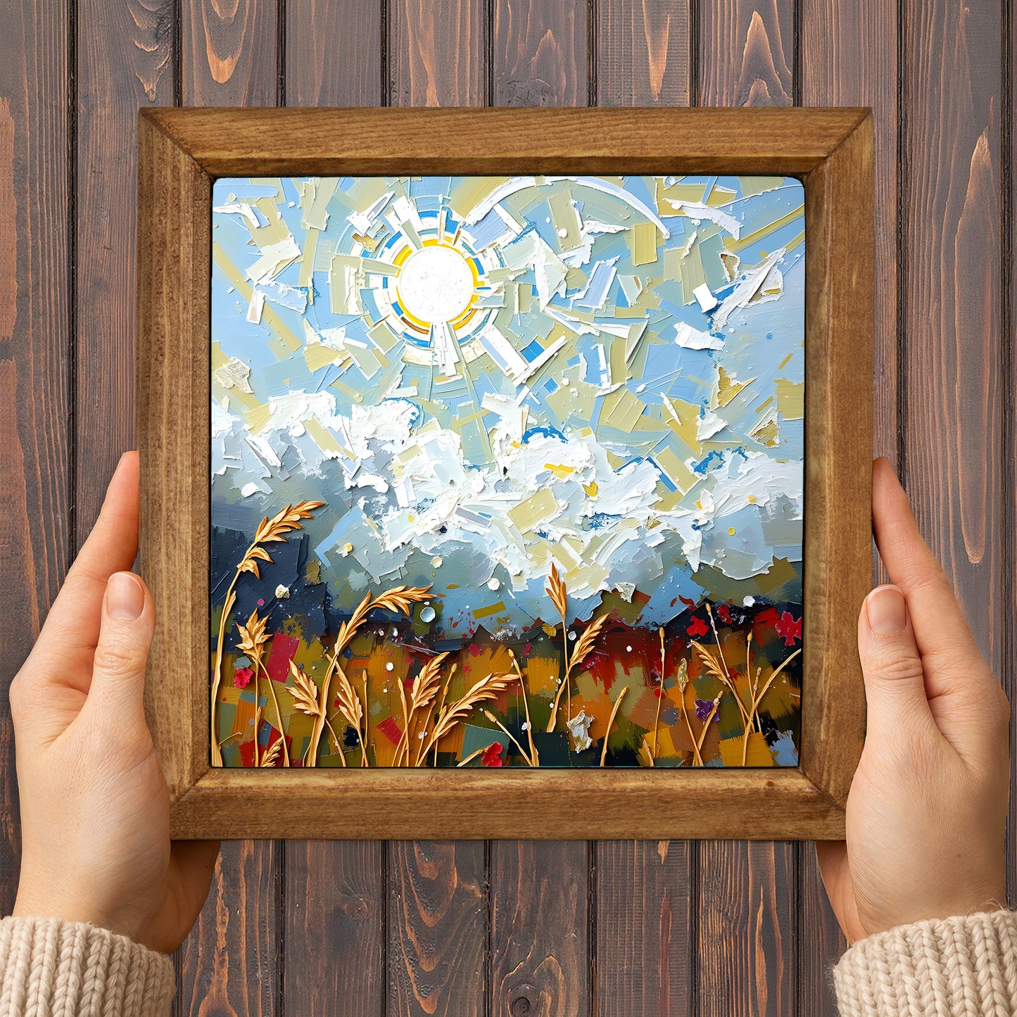 Sunlit Meadow Natural Stone Wall Art