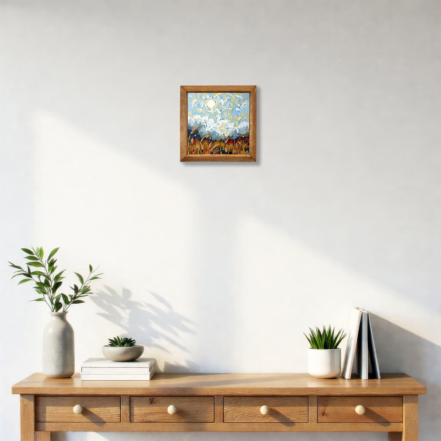 Sunlit Meadow Natural Stone Wall Art