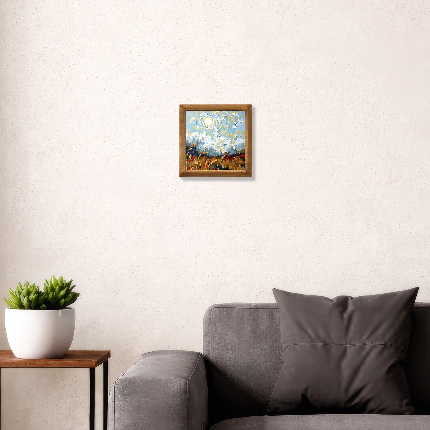 Sunlit Meadow Natural Stone Wall Art