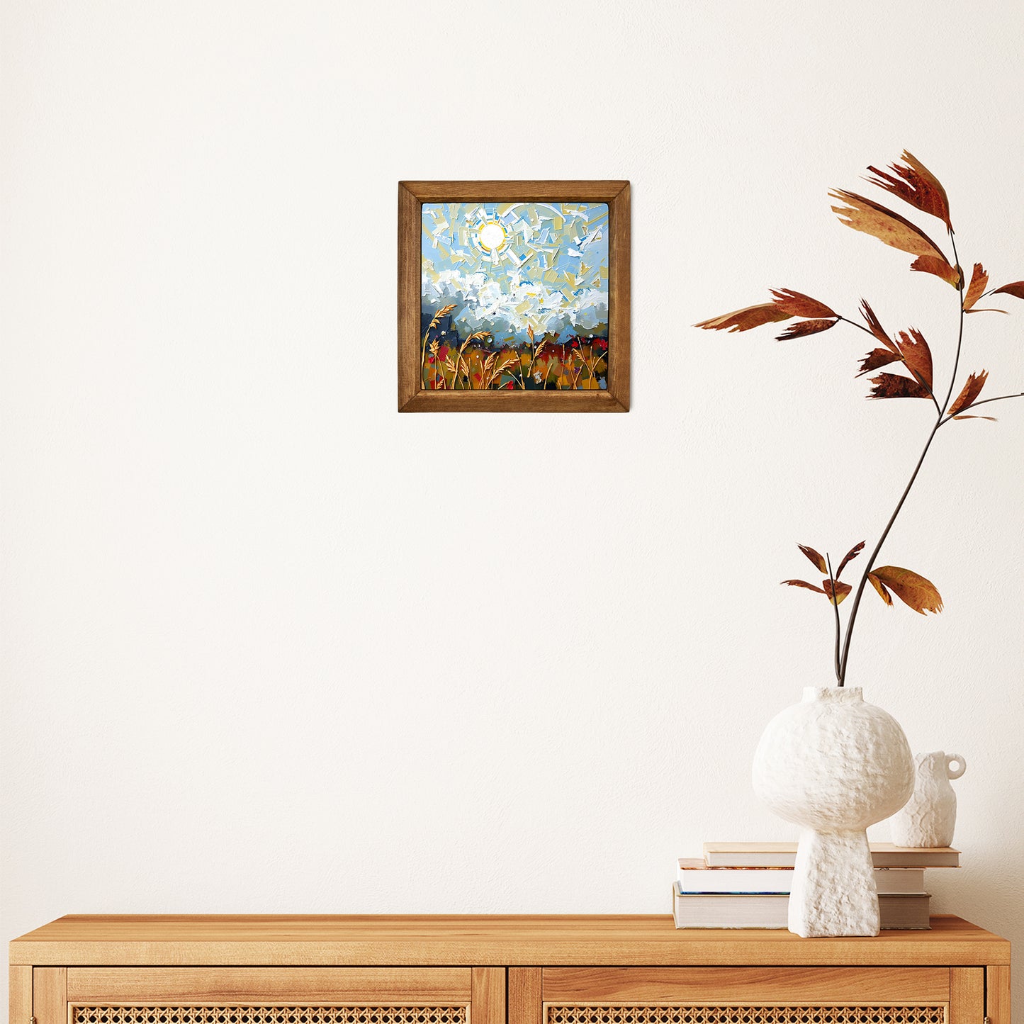 Sunlit Meadow Natural Stone Wall Art