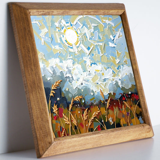 Sunlit Meadow Natural Stone Wall Art