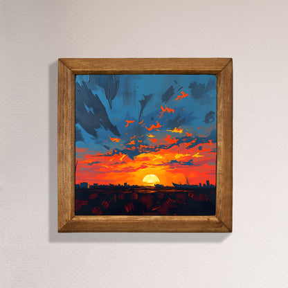 Colours of the Day Trio Natural Stone Wall Art – Wood Frame