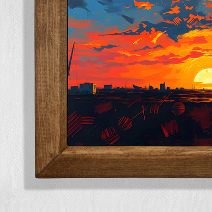 Eternal Sundown Framed Stone Wall Art