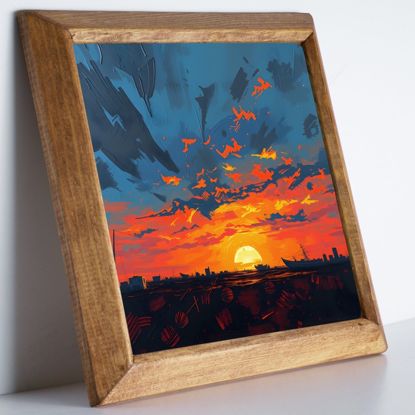 Eternal Sundown Framed Stone Wall Art