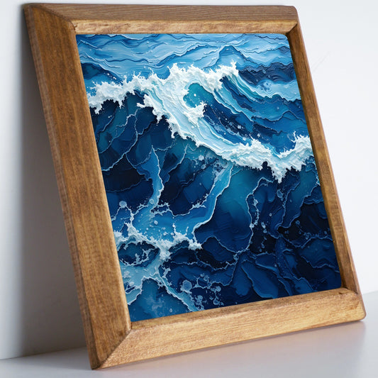 Blue Surge Framed Stone Wall Art