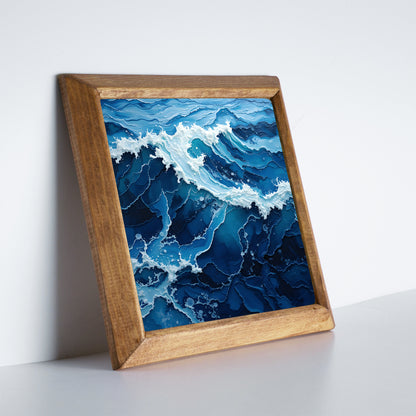 Ocean Wave Duo Natural Stone Wall Art