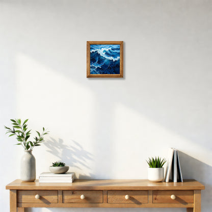 Blue Surge Framed Stone Wall Art