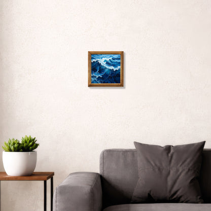 Blue Surge Framed Stone Wall Art