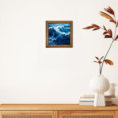 Blue Surge Framed Stone Wall Art