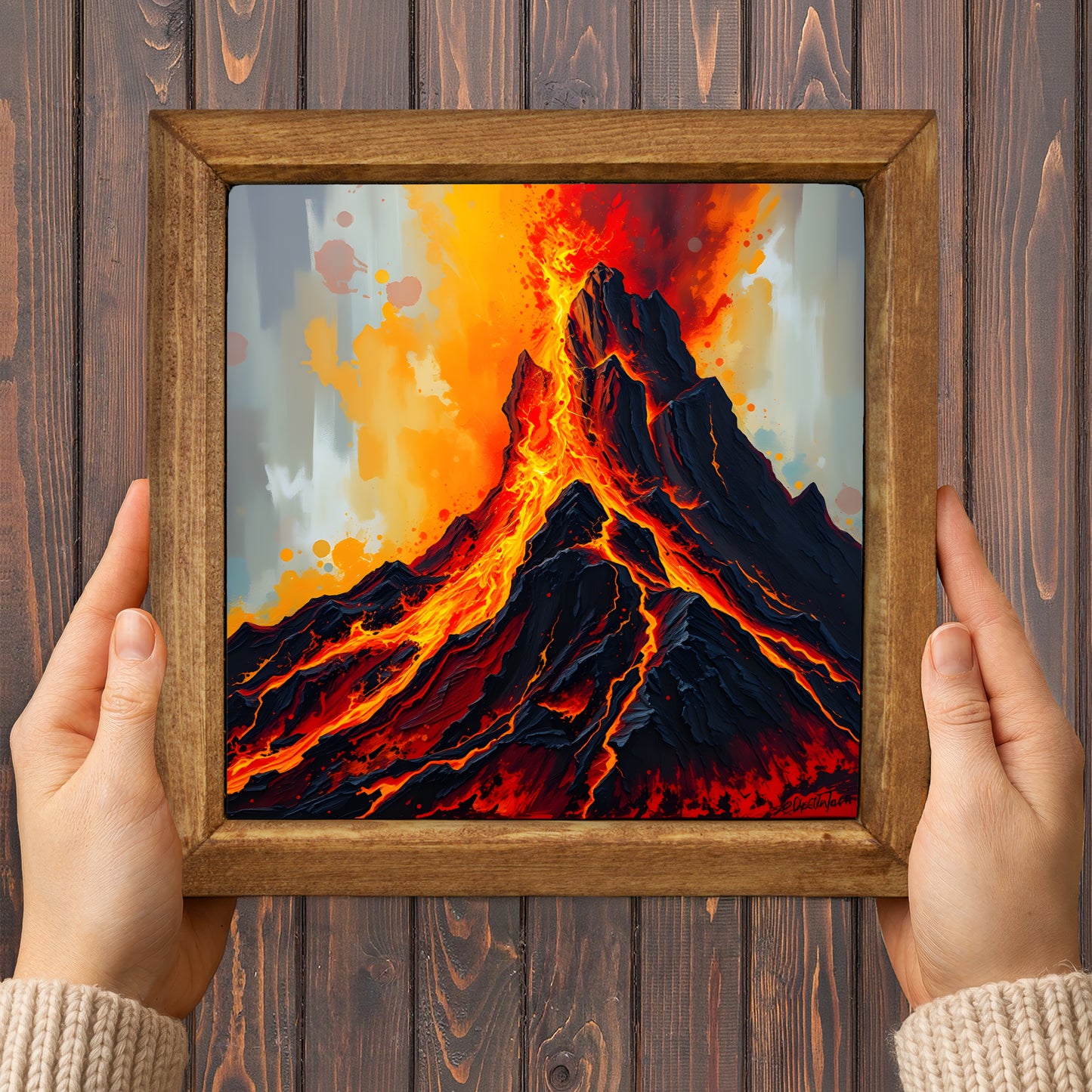 Volcano Natural Stone Wall Art