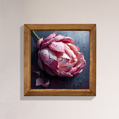 Romantic Peony Natural Stone Wall Art