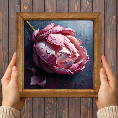 Romantic Peony Natural Stone Wall Art